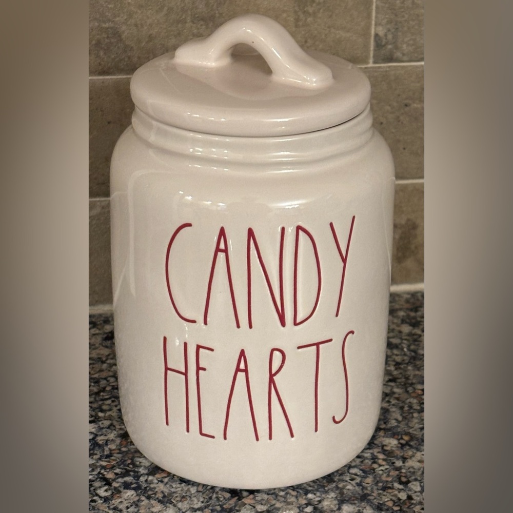 ♥️ Rae Dunn “CANDY HEARTS” ceramic canister